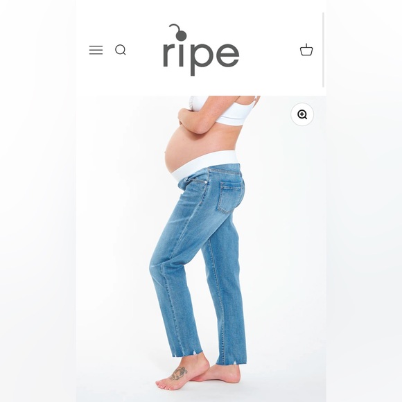 * SOLD LOCALLY *Ripe maternity “Jamie Raw Edge Jean
Vintage Wash” size medium - Picture 2 of 5